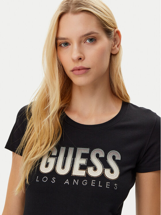 Guess Guess Футболка W5GI14 J1314 Чорний Regular Fit