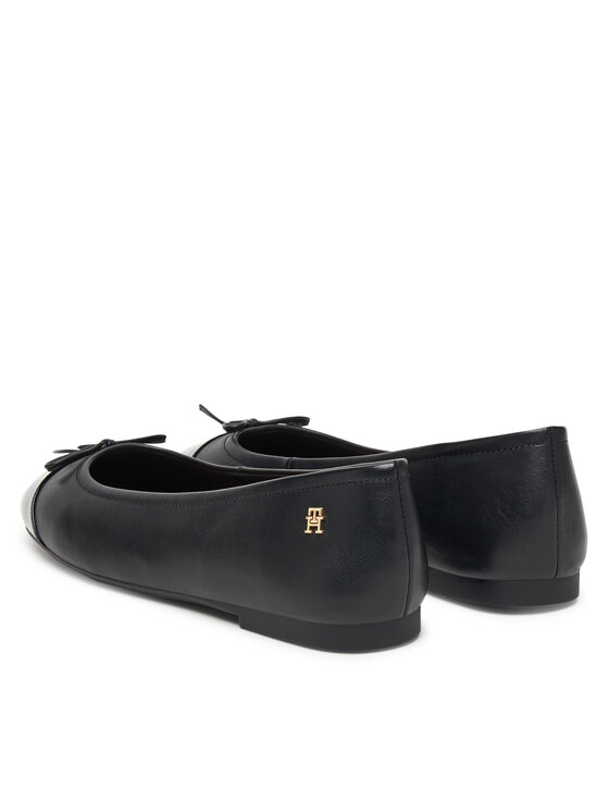 Tommy Hilfiger Balerina Tommy Hilfiger Patent Toe-Cap FW0FW08830 Fekete