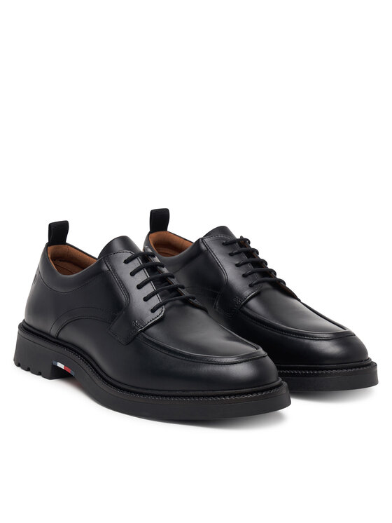 Tommy Hilfiger Обувки Tommy Hilfiger Corporate Casual Lth Deck Shoe FM0FM05979 Черен