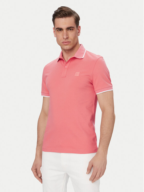 BOSS BOSS Polo Passertip 50507699 Rojo claro Slim Fit