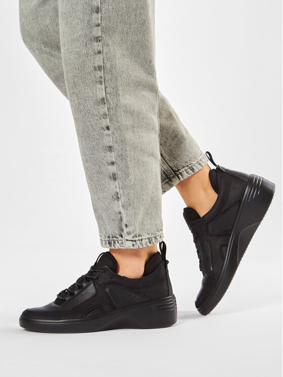 ECCO Sneakersy ECCO Soft 7 Wedge W 47092351052 Černá