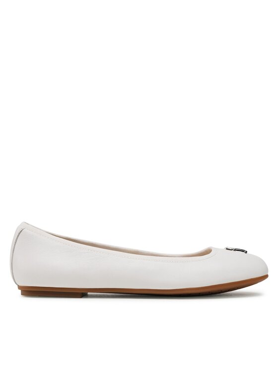 Tommy Hilfiger Балеринки Tommy Hilfiger Round Th Ballerina FW0FW07132 Бял