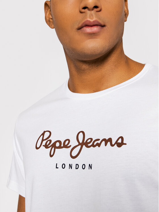 Pepe Jeans Pepe Jeans Marškinėliai Eggo PM508208 Balta Regular Fit
