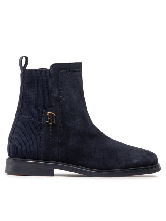 Tommy Hilfiger Bokacsizma Tommy Hilfiger Essentials Flat Boot FW0FW06740 Sötétkék