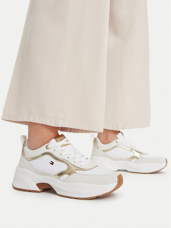 Tommy Hilfiger Sportcipők Tommy Hilfiger Th Chunky Runner Metallic FW0FW09204 Ekru