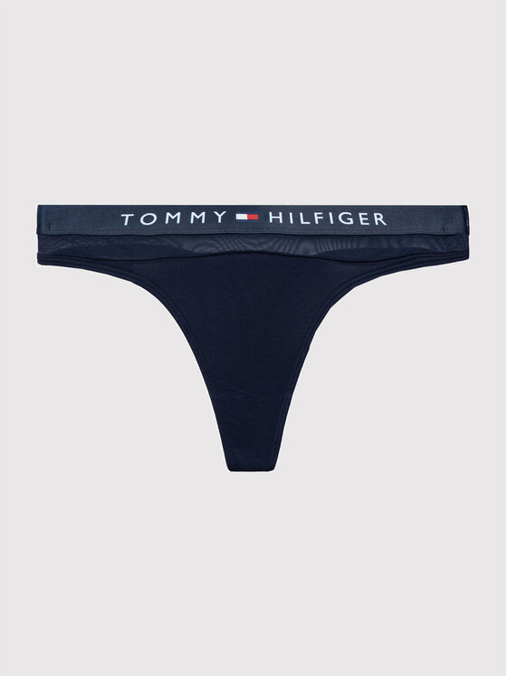 Tommy Hilfiger Tommy Hilfiger Siaurikės Thong UW0UW00064 Tamsiai mėlyna