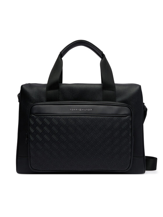 Tommy Hilfiger Geantă pentru laptop Tommy Hilfiger Th Modern Monogram Computer Bag AM0AM14729 Negru