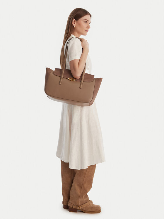 Calvin Klein Bolso Calvin Klein Hardware Brushed Flap Tote Bag LV04F3336G Beis