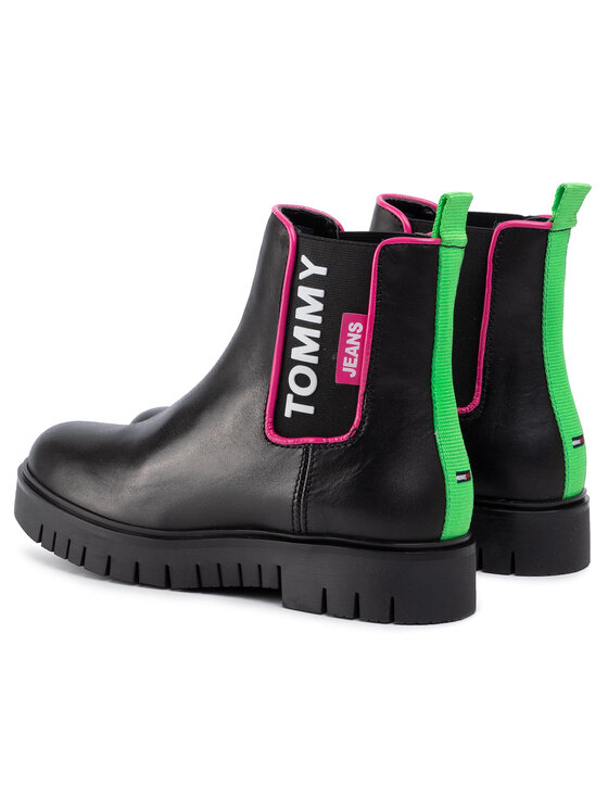 Tommy Jeans Bokacsizma Tommy Jeans Neon Detail Chelsea Boot EN0EN00745 Fekete