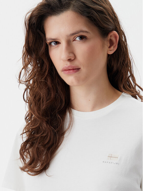 Napapijri Napapijri T-Shirt S-Nina NP0A4H87 Λευκό Regular Fit