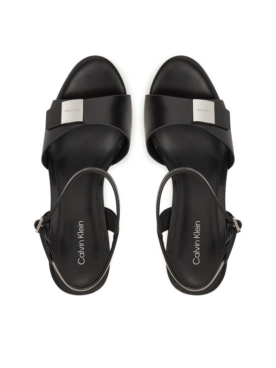 Calvin Klein Sandales Calvin Klein Heel Sandal 85 W/Ck Hw - Lth HW0HW02485 Melns