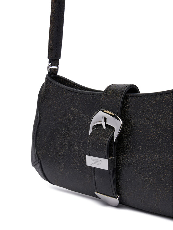 Tommy Jeans Torbica Tommy Jeans Tjw Cool Leather Shoulder Bag AW0AW18788 Crna