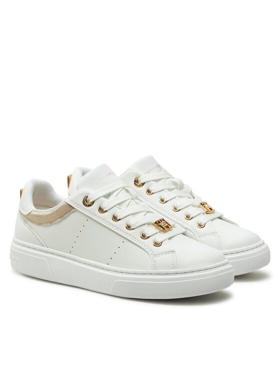 Tommy Hilfiger Sneakersy Tommy Hilfiger Low Cut Lace-Up Sneaker T3A9-33743-1355 S Bílá