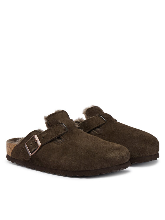 Birkenstock Шльопанці Birkenstock Boston Fur 1020529 Коричневий