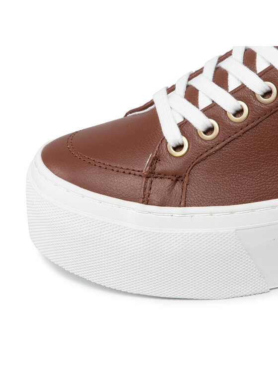 Calvin Klein Jeans Sneakersy Calvin Klein Jeans Vulcanized Flatform Laceup L YW0YW00366 Brązowy