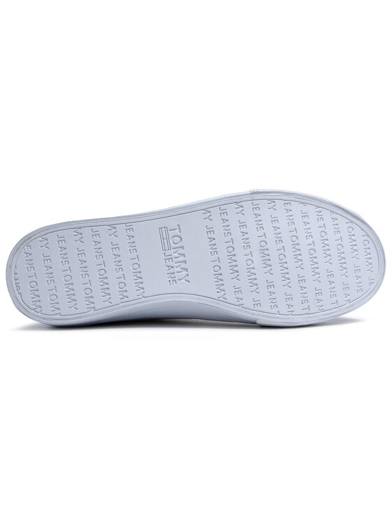 Tommy Jeans Zapatillas de tenis Tommy Jeans Mit Cut Long Lace Up Vulc EM0EM00662 Blanco