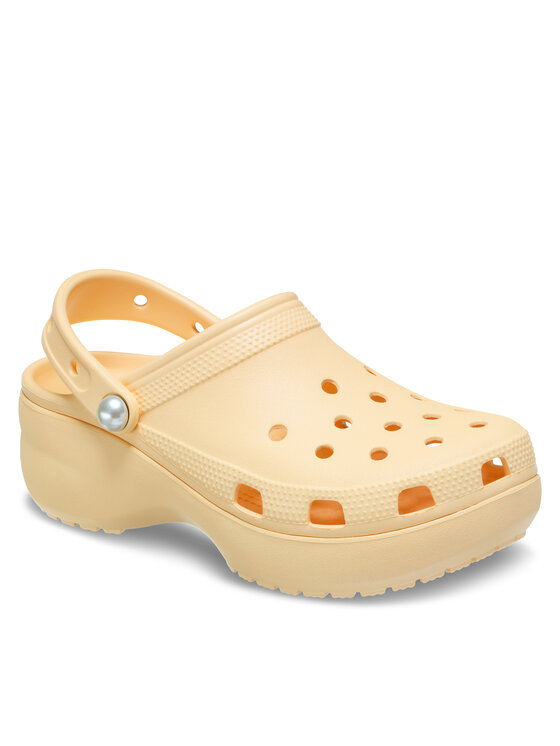Crocs Şlapi Crocs Classic Platform Pearl Clog 211231 Auriu