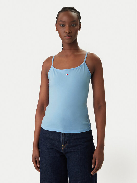 Tommy Jeans Tommy Jeans Top Essential DW0DW20675 Celeste Slim Fit