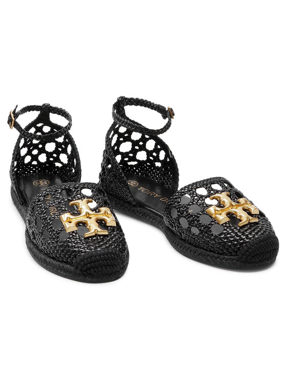 Tory Burch Espadrile Tory Burch Eleanor Woven D'Orsay Flat 81030 Črna