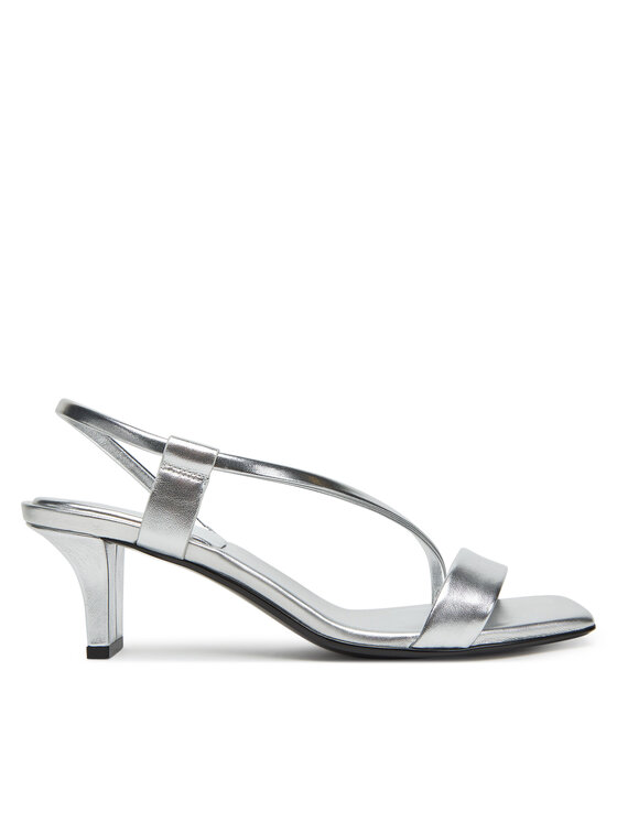 Calvin Klein Σανδάλια Calvin Klein Heel Sandal 50 Squared Metallic HW0HW02560 Ασημί