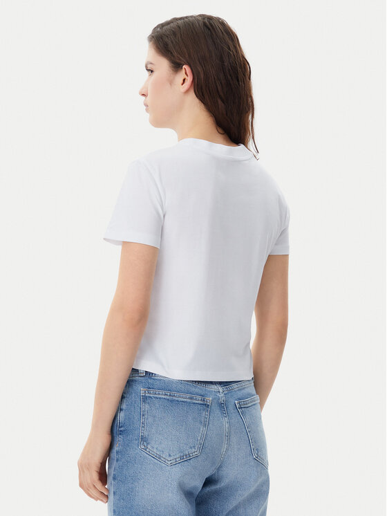 Calvin Klein Jeans Calvin Klein Jeans Majica Baby Tee J20J223113 Bela Slim Fit