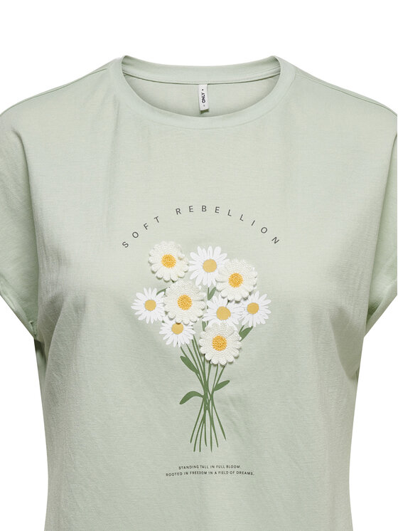 ONLY ONLY Camiseta Jany 15372108 Verde claro Regular Fit
