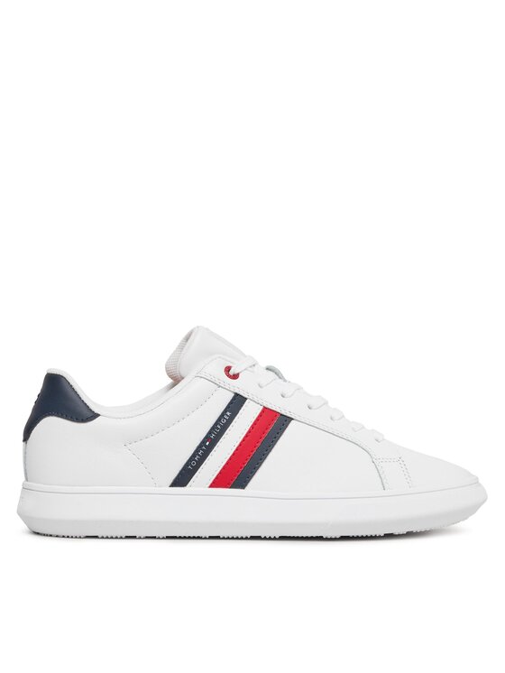 Tommy Hilfiger Laisvalaikio batai Tommy Hilfiger Essential Leather Cupsole FM0FM04921 Balta