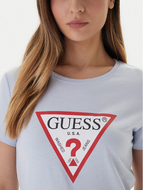 Guess Guess Camiseta W1YI1B I3Z14 Celeste Regular Fit