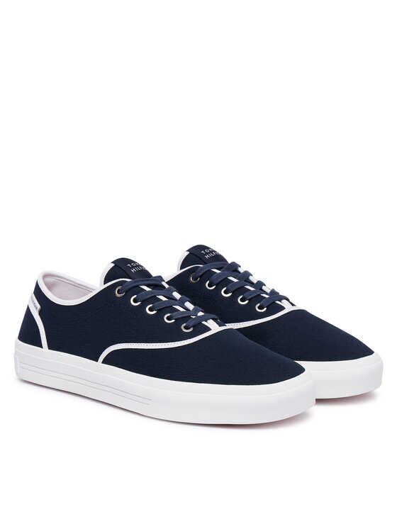 Tommy Hilfiger Tenisky Tommy Hilfiger Th Vulc Cup Long Lace Canvas FM0FM05874 Tmavomodrá