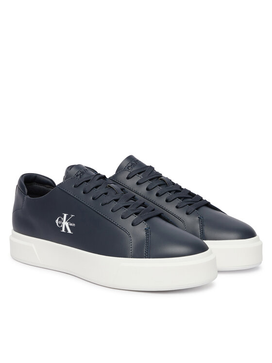 Calvin Klein Laisvalaikio batai Calvin Klein Basket Cupsole Laceup Lth Ml YM0YM01460 Tamsiai mėlyna