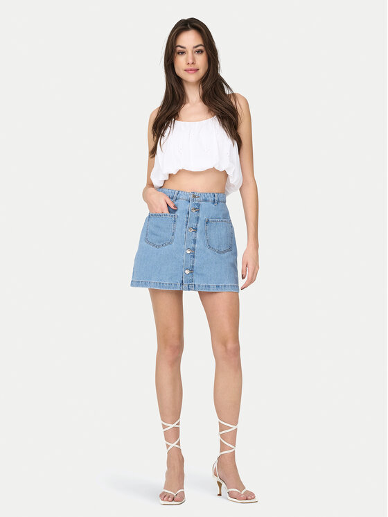 ONLY ONLY Топ Lou 15342566 Білий Cropped Fit