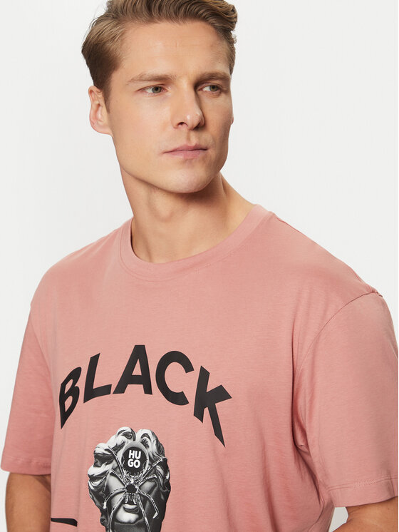 HUGO HUGO Футболка Dostalgi 50530684 Рожевий Relaxed Fit
