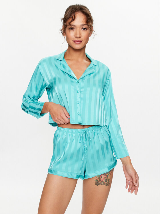 Hunkemöller Hunkemöller Zgornji del pižame 203163 Modra Comfortable Fit