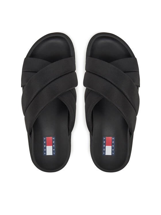 Tommy Jeans Şlapi Tommy Jeans Tjw Flatform Sandal EN0EN02775 Negru
