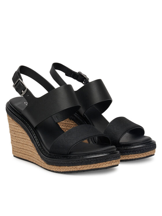 Calvin Klein Espadrile Calvin Klein Wedge Sandal 70 - Jacq HW0HW02386 Črna