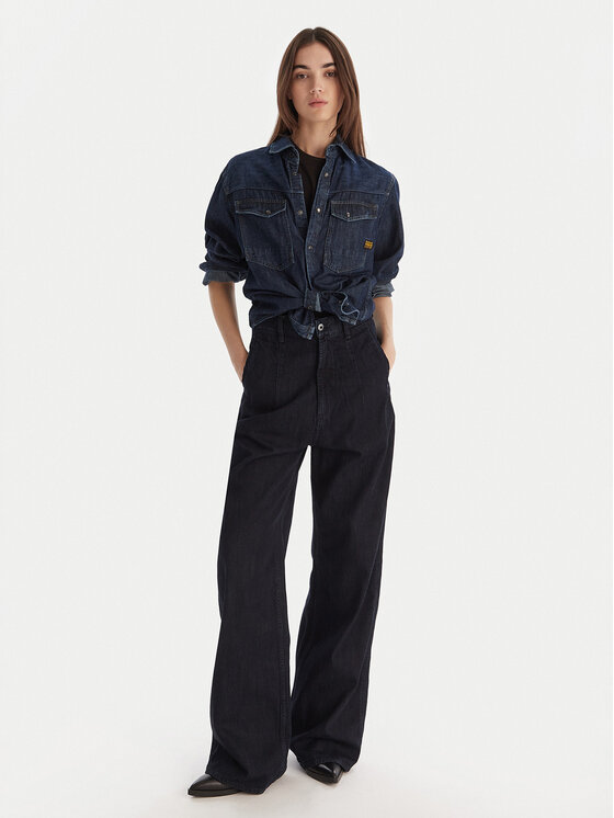 G-STAR G-Star Raw Traperice Roos D27705-D536 Tamnoplava Wide Leg