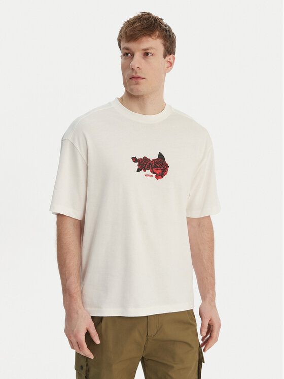 HUGO HUGO Camiseta Domans 50564642 Écru Oversize