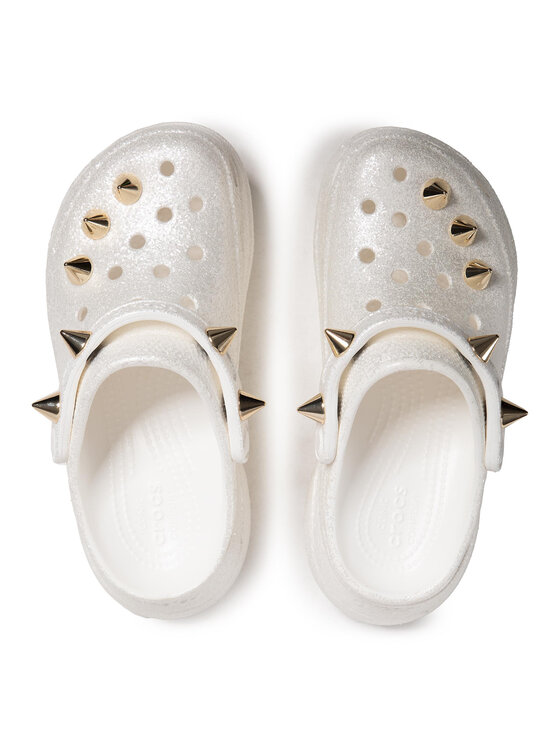 Crocs Şlapi Crocs Classic Bae Glitter Stud Cg W 206783 Alb