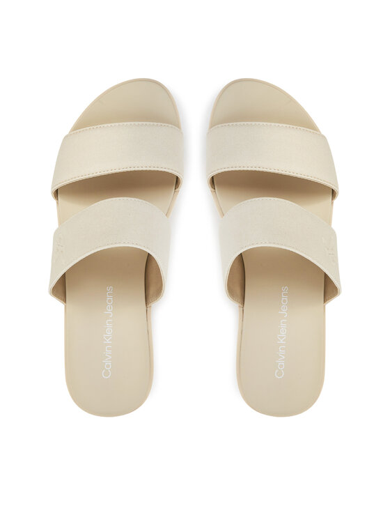 Calvin Klein Jeans Ciabatte Calvin Klein Jeans Flatform Sandal Webbing In YW0YW01789 Écru