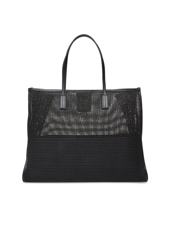 Tommy Hilfiger Ročna torba Tommy Hilfiger Th City Summer Tote Woven AW0AW17640 Črna