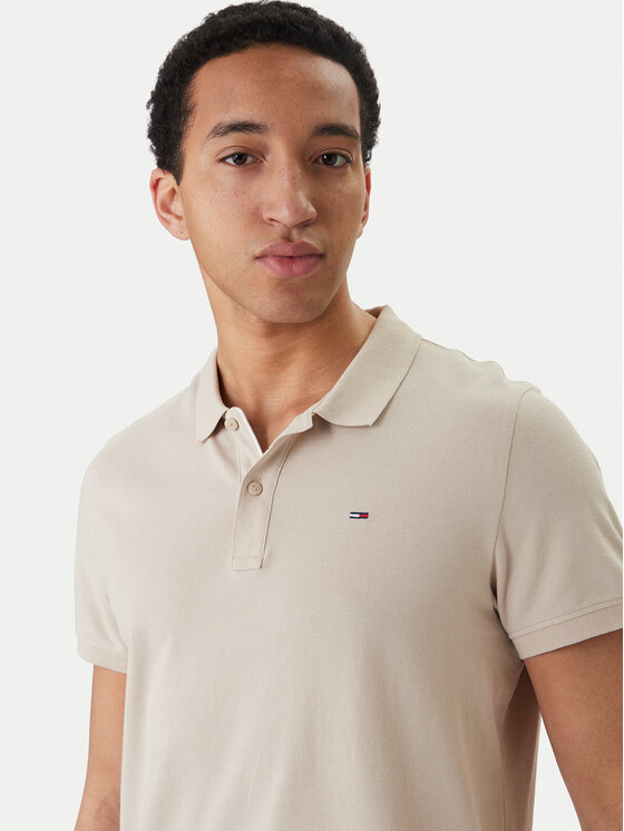 Tommy Jeans Tommy Jeans Polo marškinėliai DM0DM20676 Smėlio Slim Fit