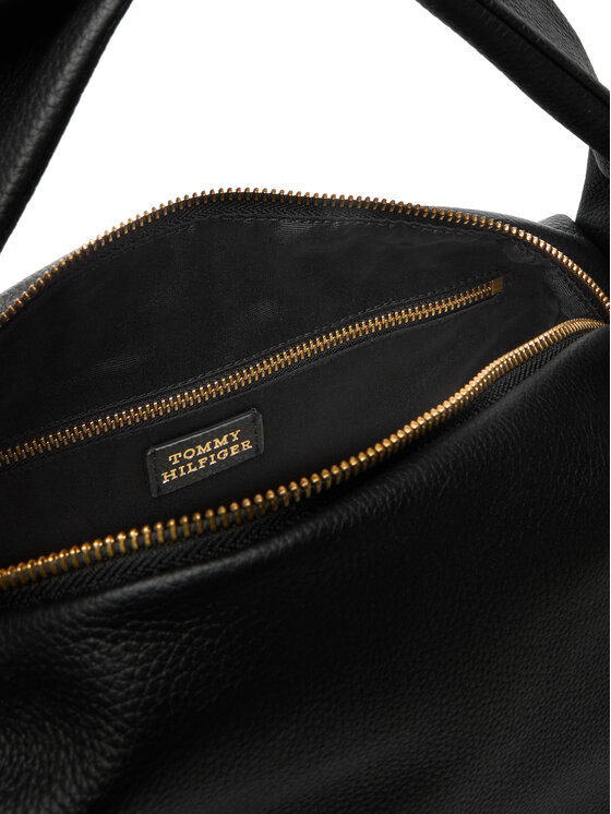 Tommy Hilfiger Borsetta Tommy Hilfiger City Leather Shoulder Bag AW0AW18152 Nero