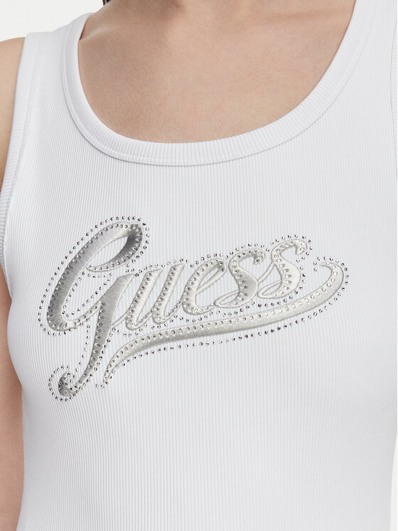 Guess Guess Top W6YP30 K4380 Blanco Slim Fit
