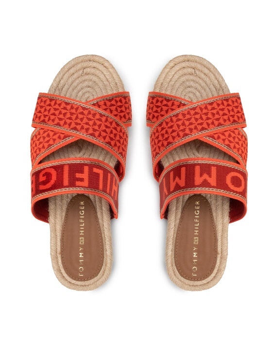 Tommy Hilfiger Espadrillas Tommy Hilfiger Webbing Flat Espadrille FW0FW06307 Arancione