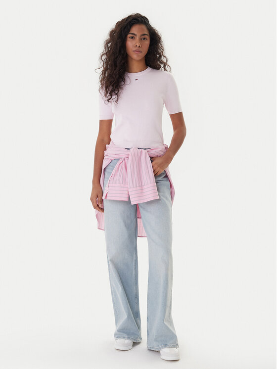 Tommy Jeans Tommy Jeans Majica Essential DW0DW19336 Roza Regular Fit