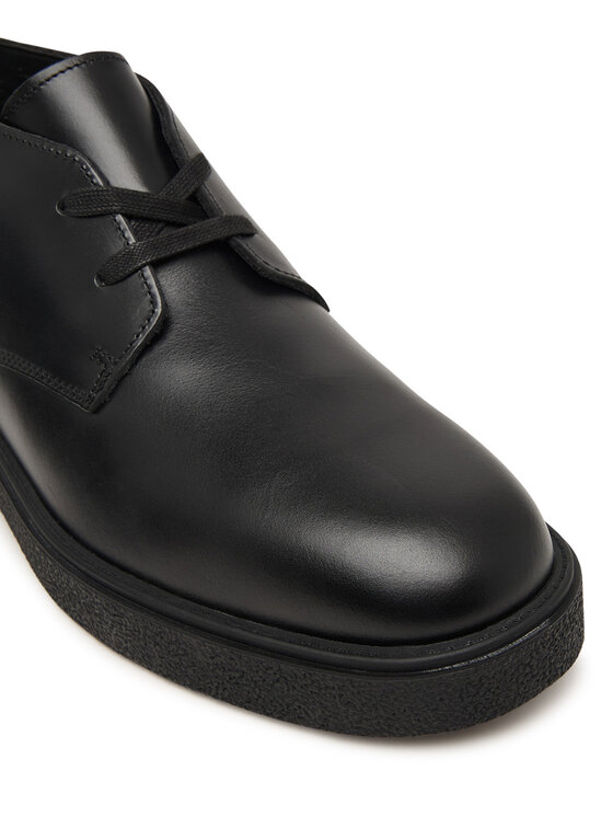 Calvin Klein Gležnjarji Calvin Klein Text Rubber Desert Boot Lth HM0HM02255 Črna