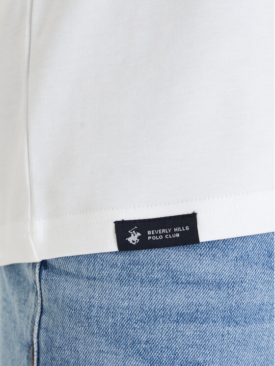 Beverly Hills Polo Club Beverly Hills Polo Club Camiseta W126-BHMTS-1020-01P Blanco Regular Fit
