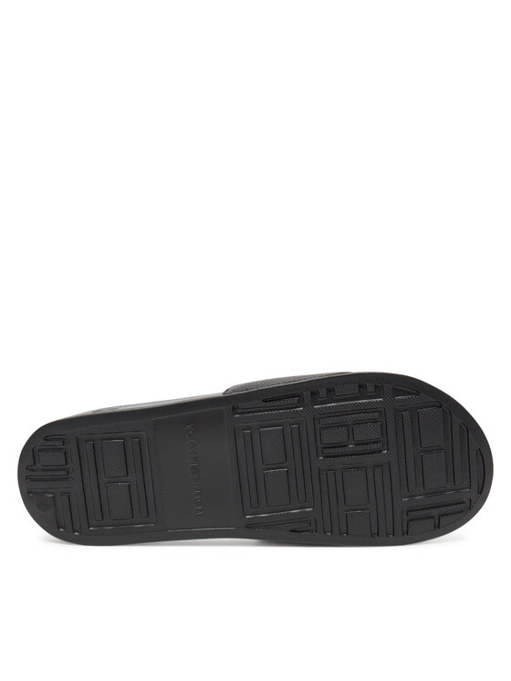 Tommy Hilfiger Natikače Tommy Hilfiger Hilfiger Print Tumble Pool Slide FM0FM05505 Crna