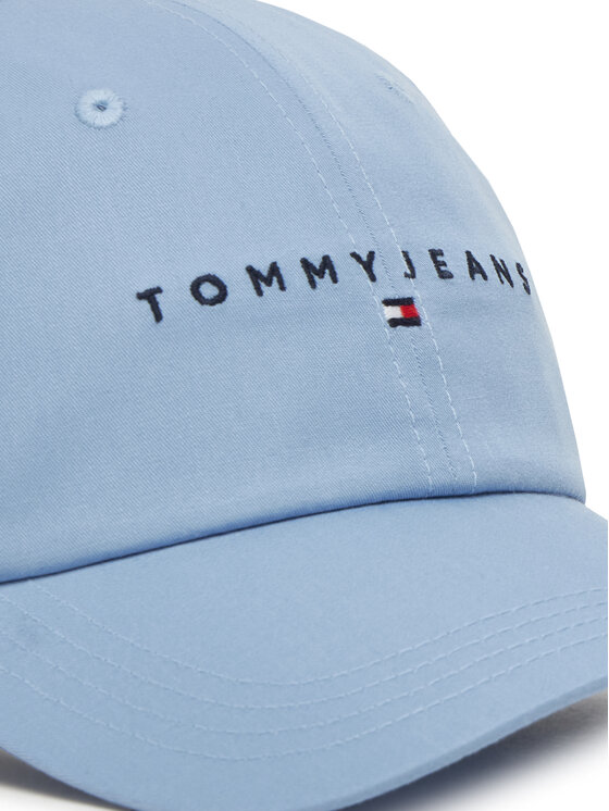 Tommy Jeans Gorra con visera Tommy Jeans Linear Logo 6 Panel AW0AW16868 Celeste