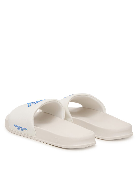 Tommy Hilfiger Natikače Tommy Hilfiger Logo Embroidery Canvas Pool Slides FM0FM05858 Bijela